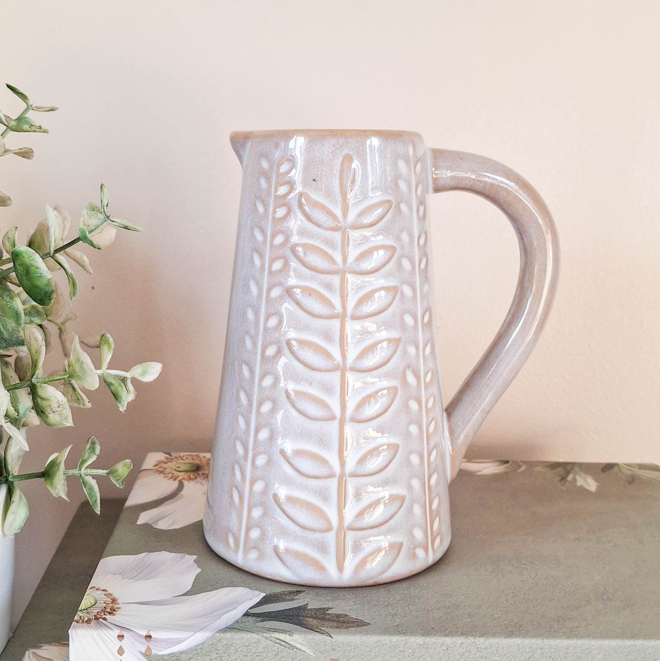 Small Leaf Embossed Jug
