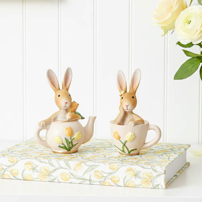 Mini Brown Rabbit in Teapot