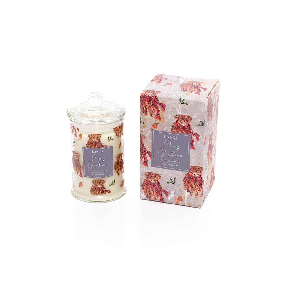 Highland Cow Red Cinnamon Scented Jar Candle