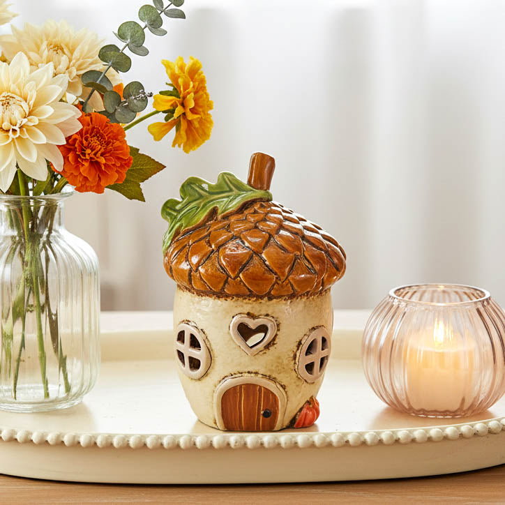 Village Pottery Acorn House tealight Holder