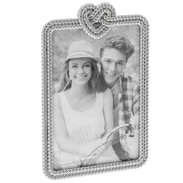 Silver Rope Heart Frame 6" x 4"