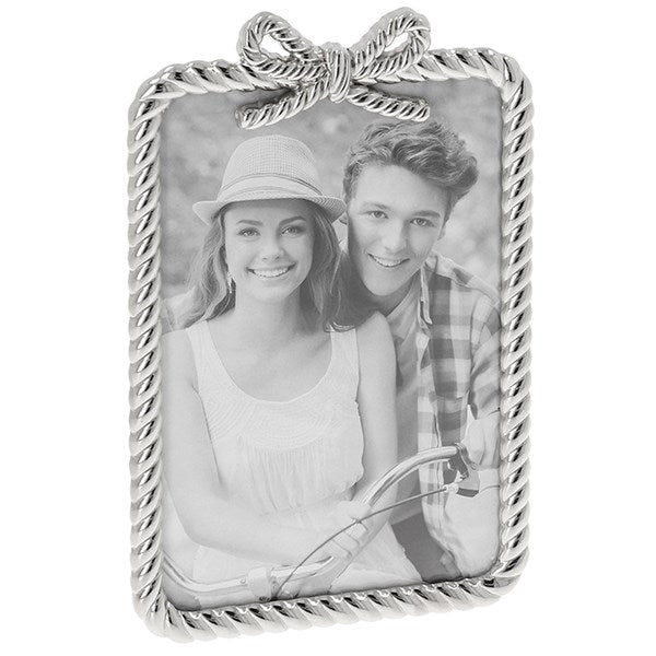 Silver Rope Bow Frame 6" x 4"