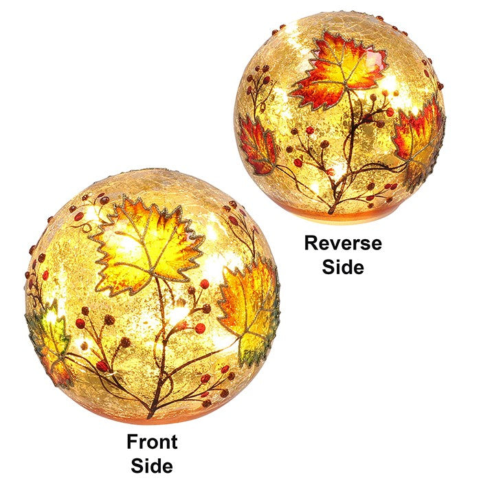 Crackle Autumn Leaves LED Ball