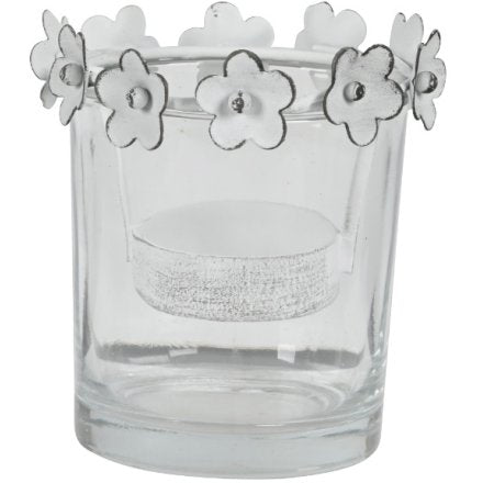 Vintage Flower Trim Tealight Holder