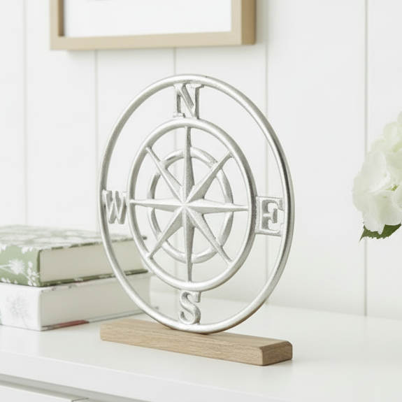 Metal Compass on Plinth