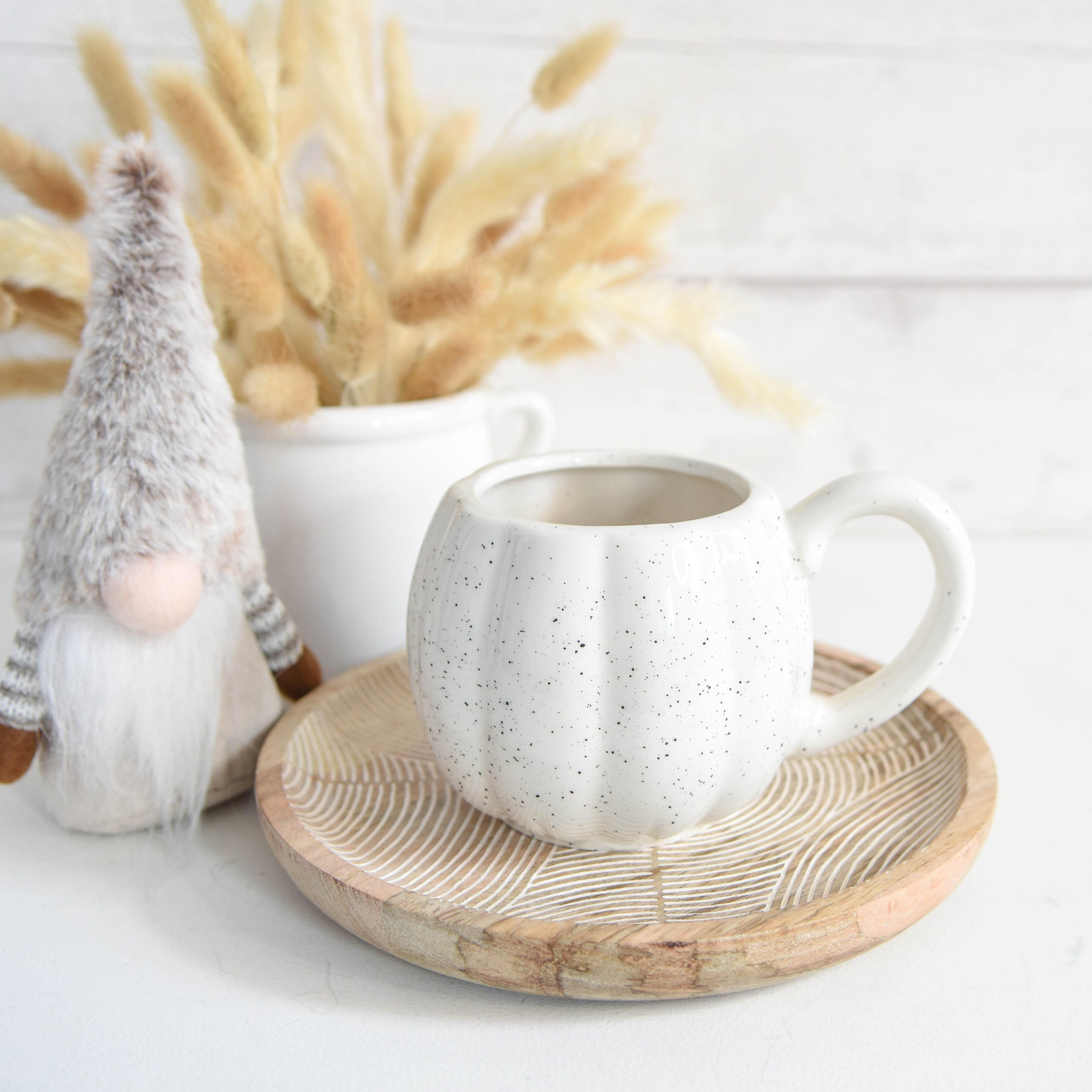 White Speckled Pumpkin Mug
