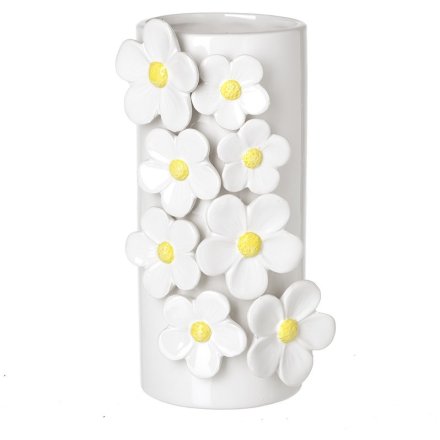 White 3D Daisy Vase