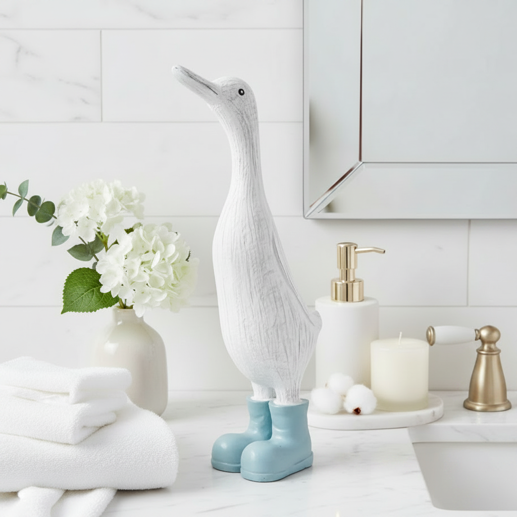 Large Duck in Light Blue Wellies