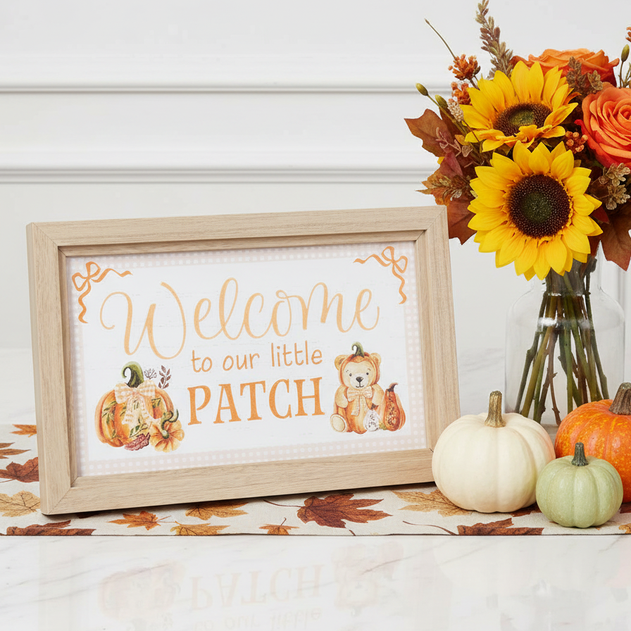 Welcome To Our Little Patch Easel Plaque
