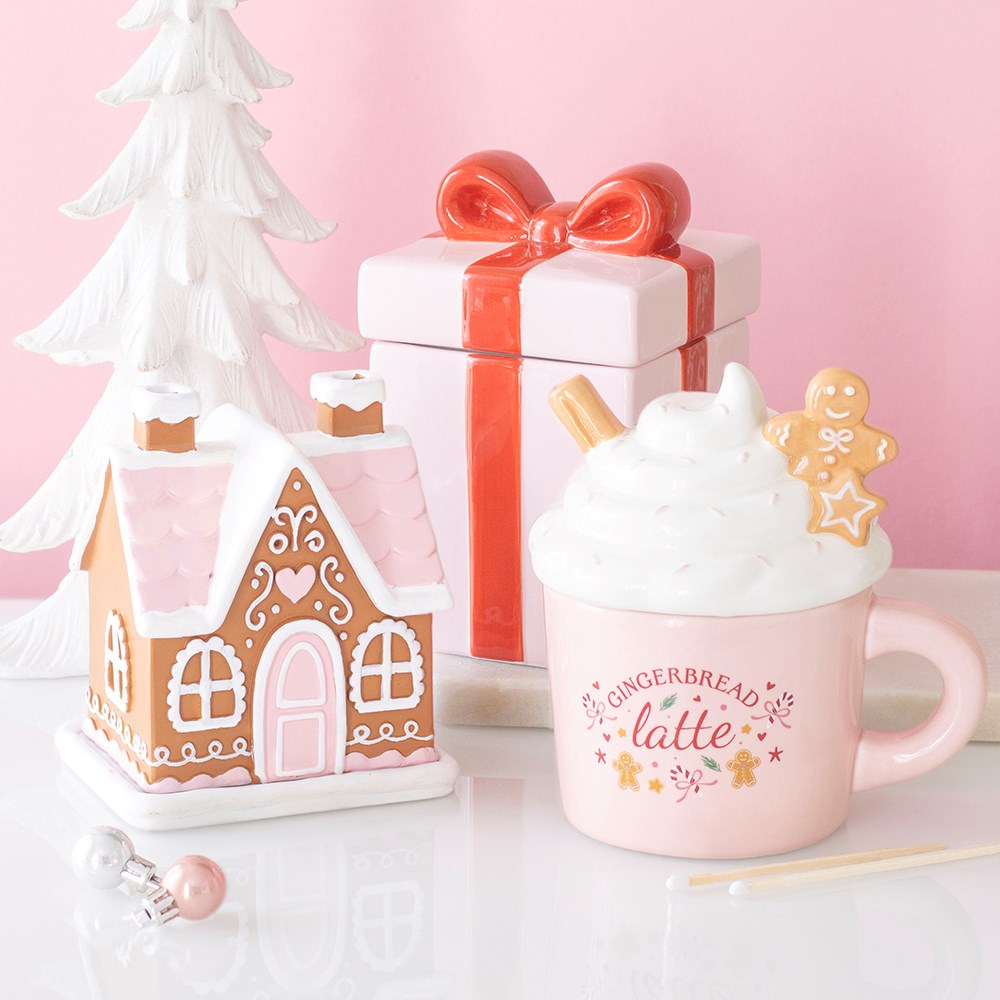 Pink Christmas Present Oil Burner