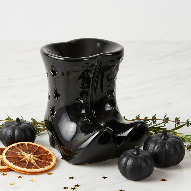Black Witches Boots Oil Burner