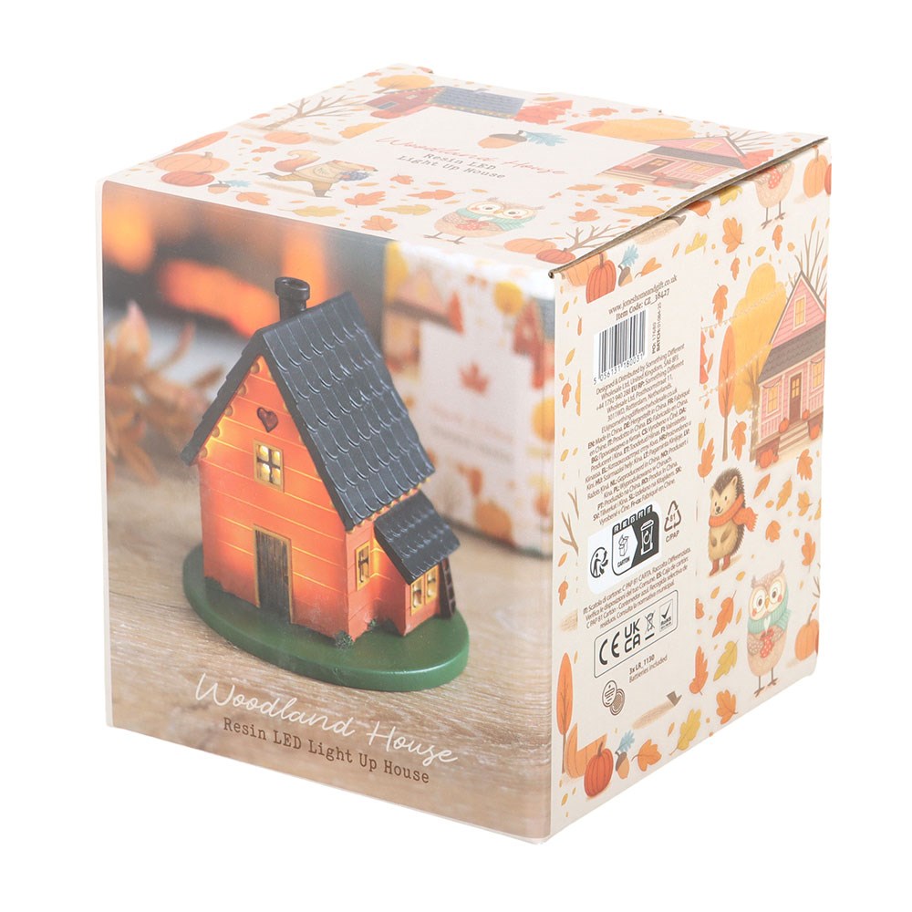 Russet Brown Woodland House LED Light Up Decoration