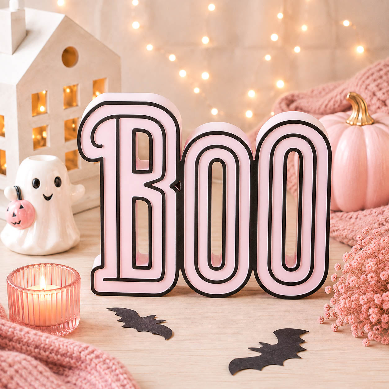 Rustic Pink Boo Sign