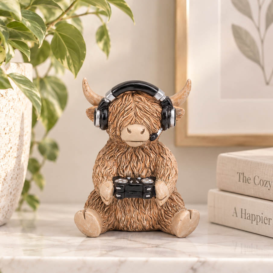 Gamer Happy Highland Cow