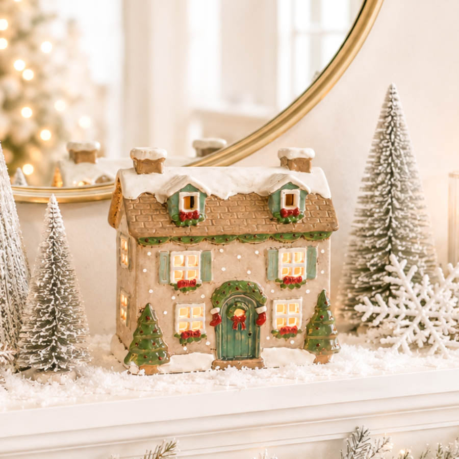 BACK AUG Holly Cottage Tealight House