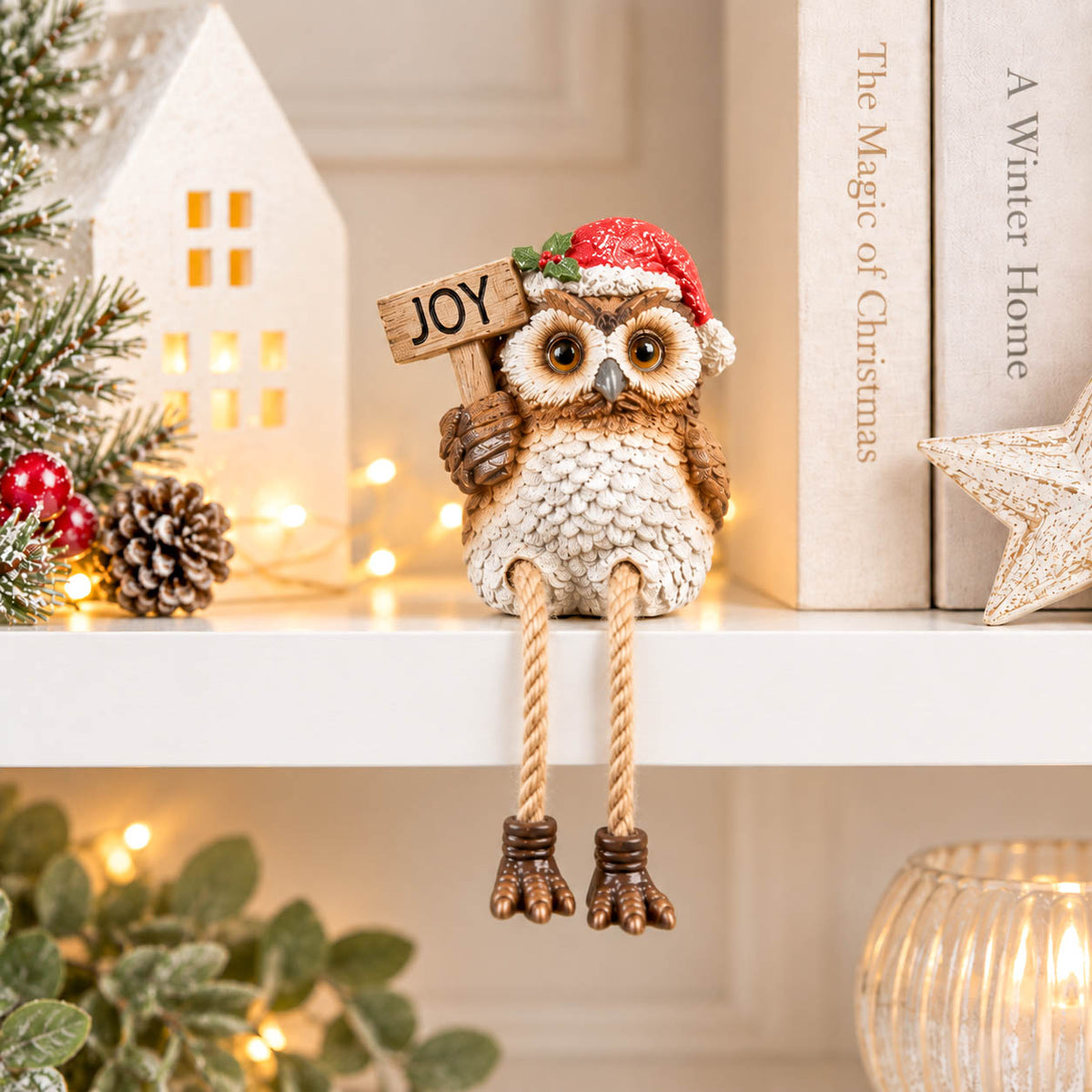 Christmas Owl Shelf Sitter