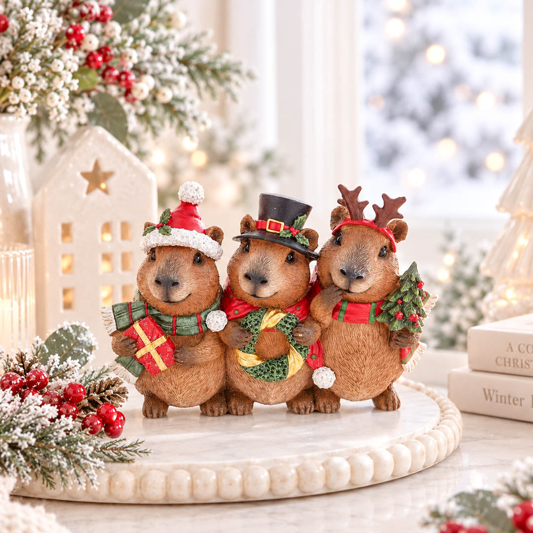 Christmas Capybara Trio