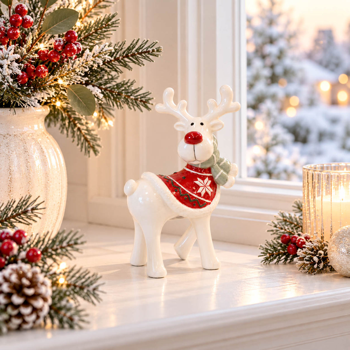 Reindeer with Red Sweater & Scarf
