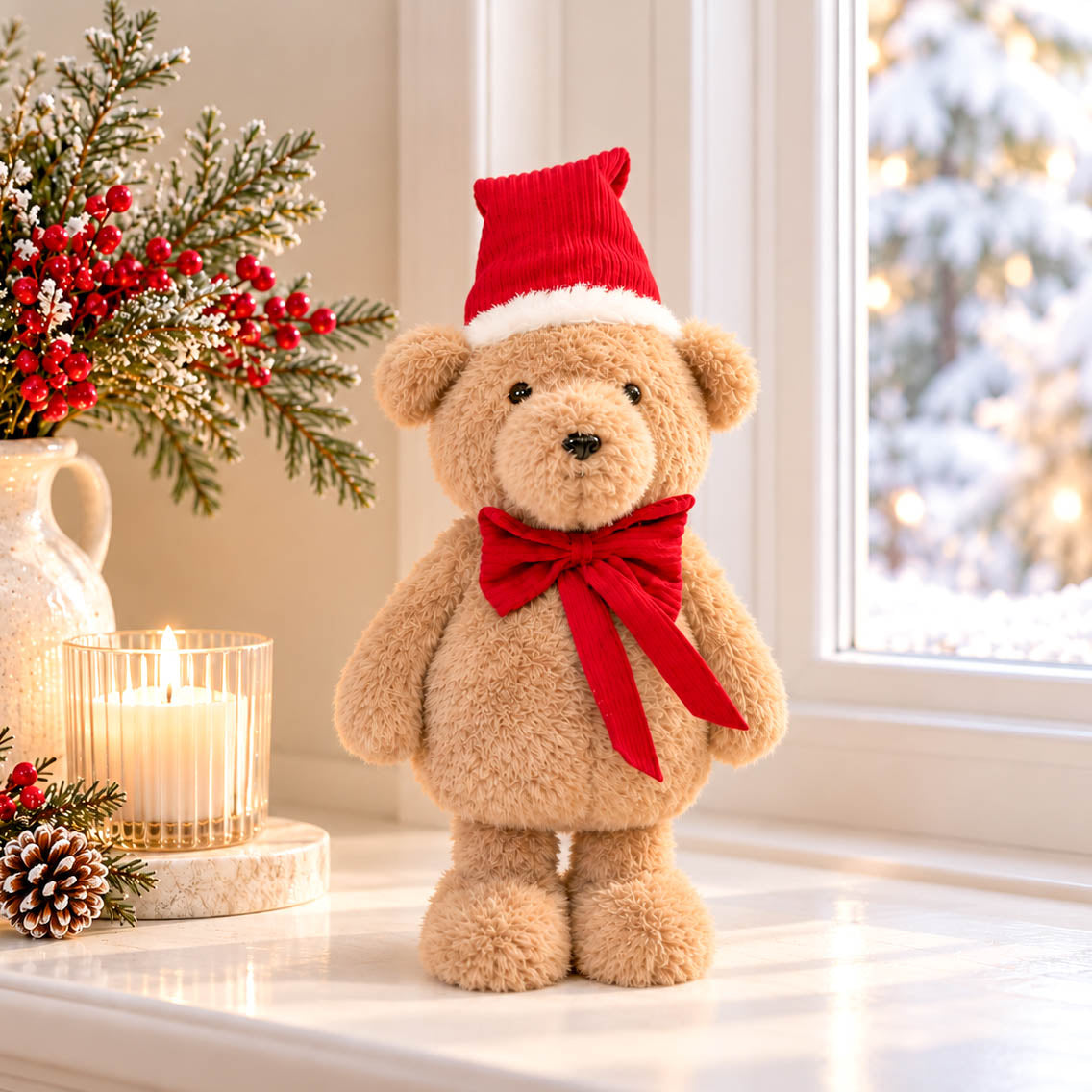 Standing Plush Christmas Bear