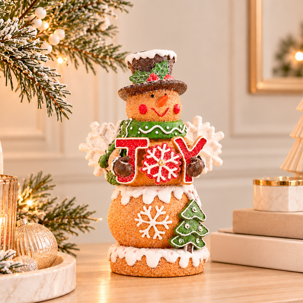 Snowman with LED Joy Sign