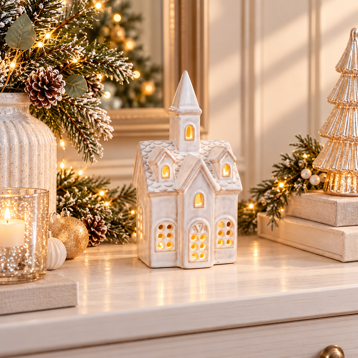 Festive Ceramic LED Church
