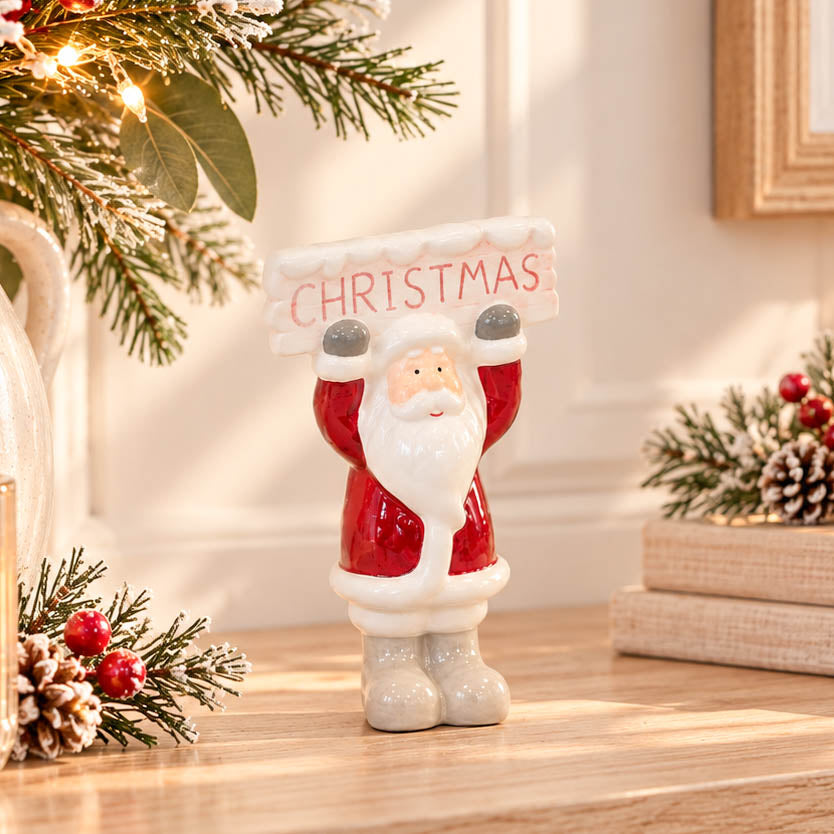 Santa with Christmas Sign