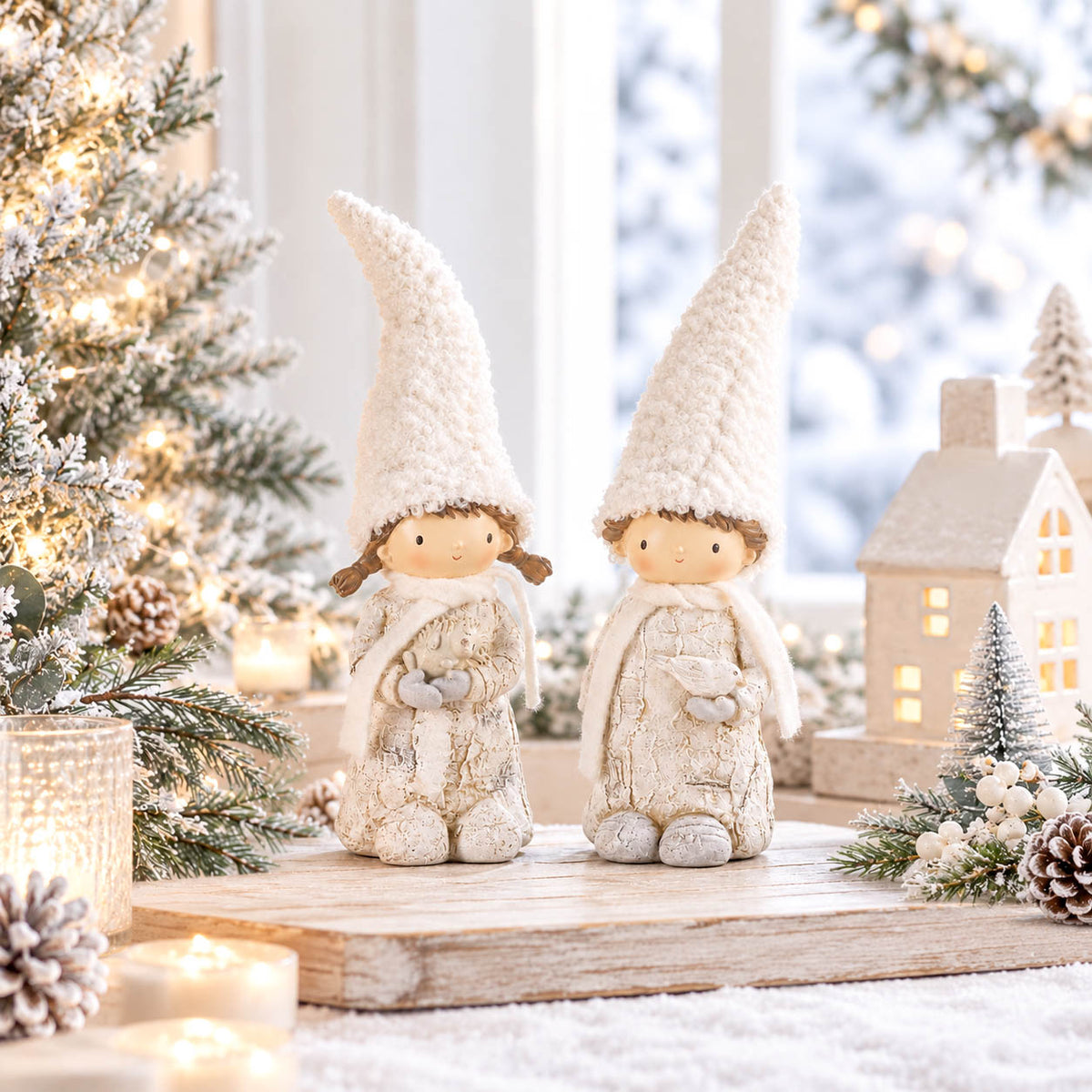 Winter White Festive Nordic Figure