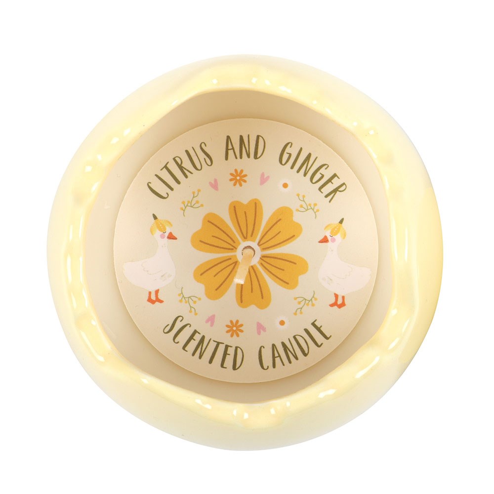 Citrus & Ginger Yellow Egg Shaped Candle