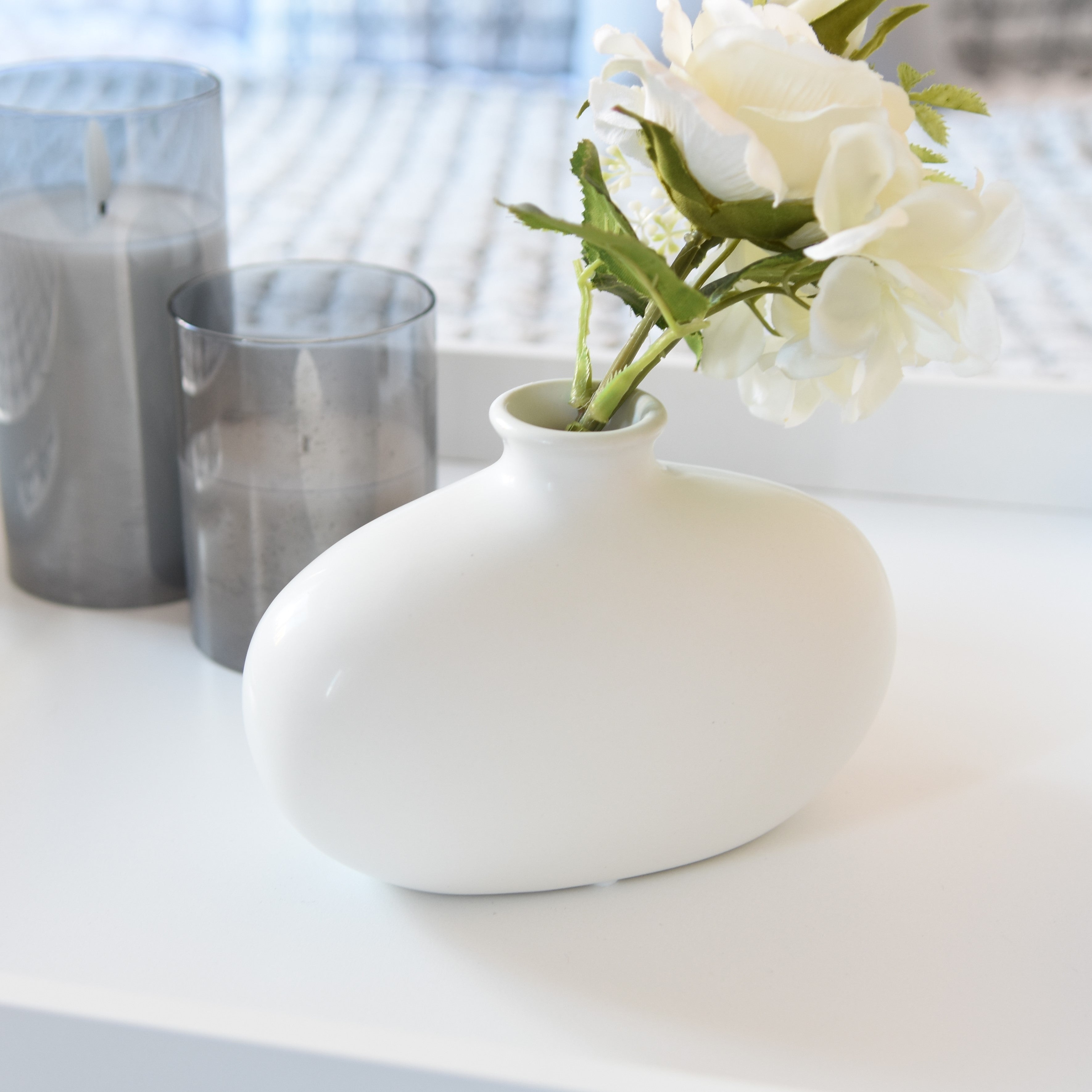 Bronte Matt Sateen White Vase