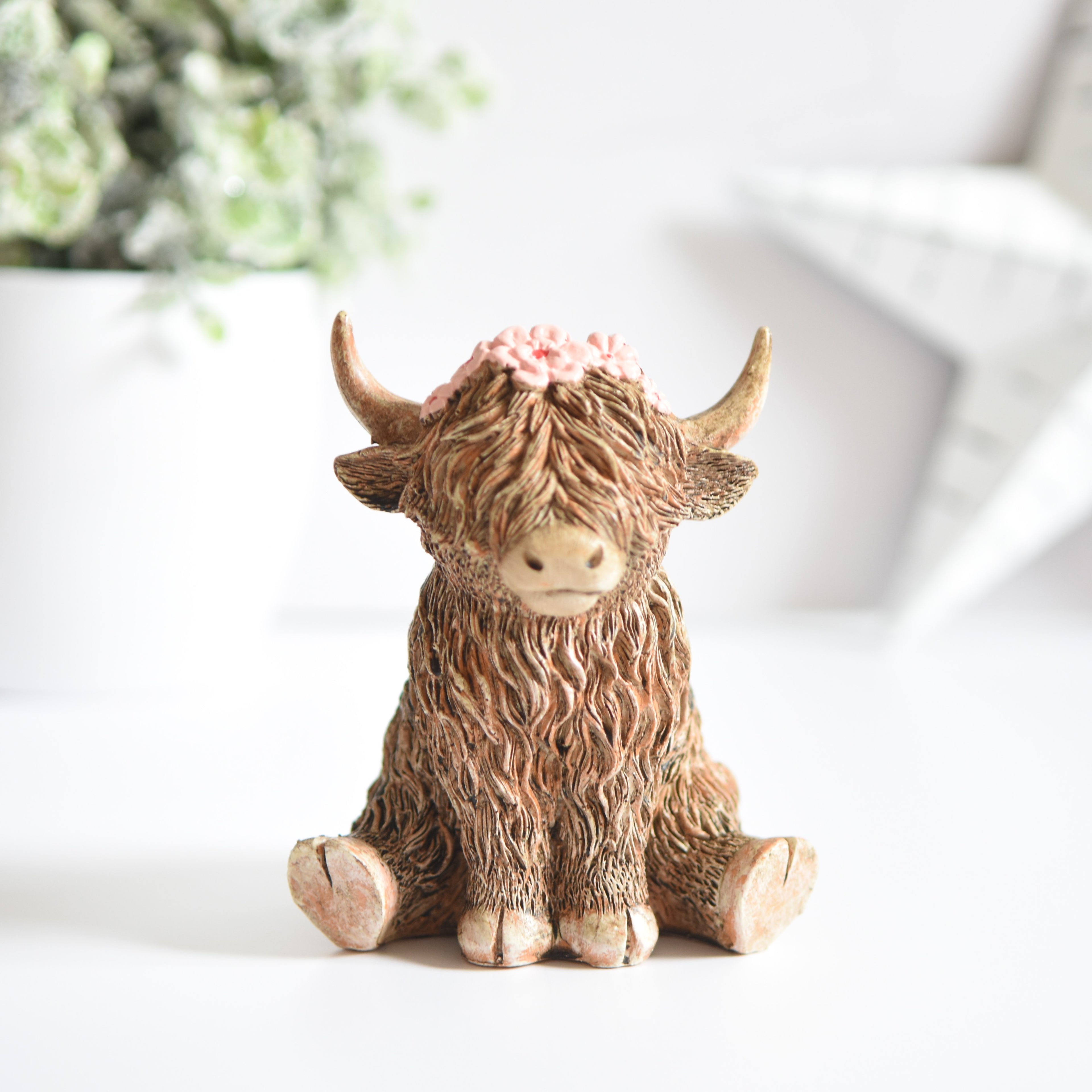 Flower Girl Happy Highland Cow