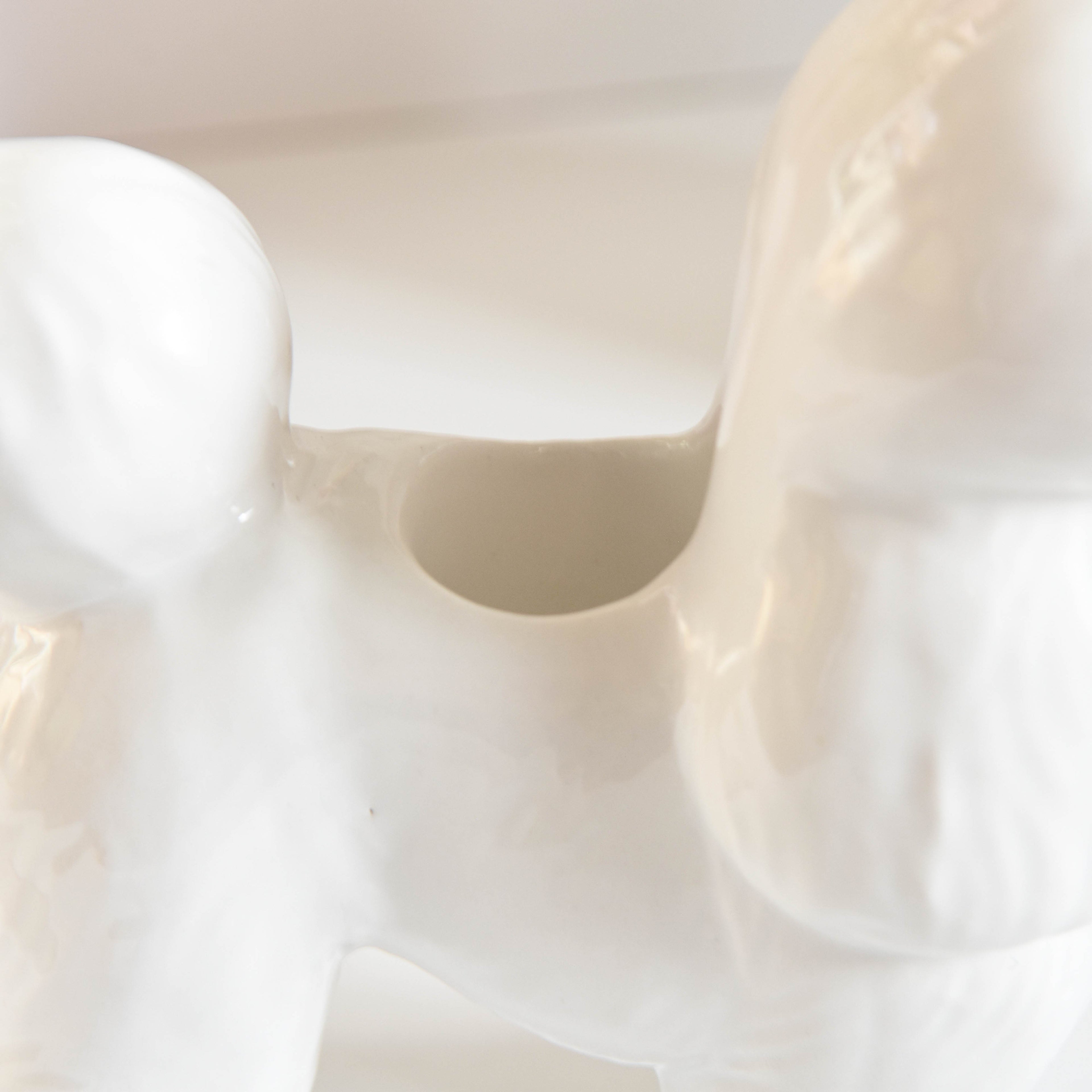 White Poodle Taper Candle Holder