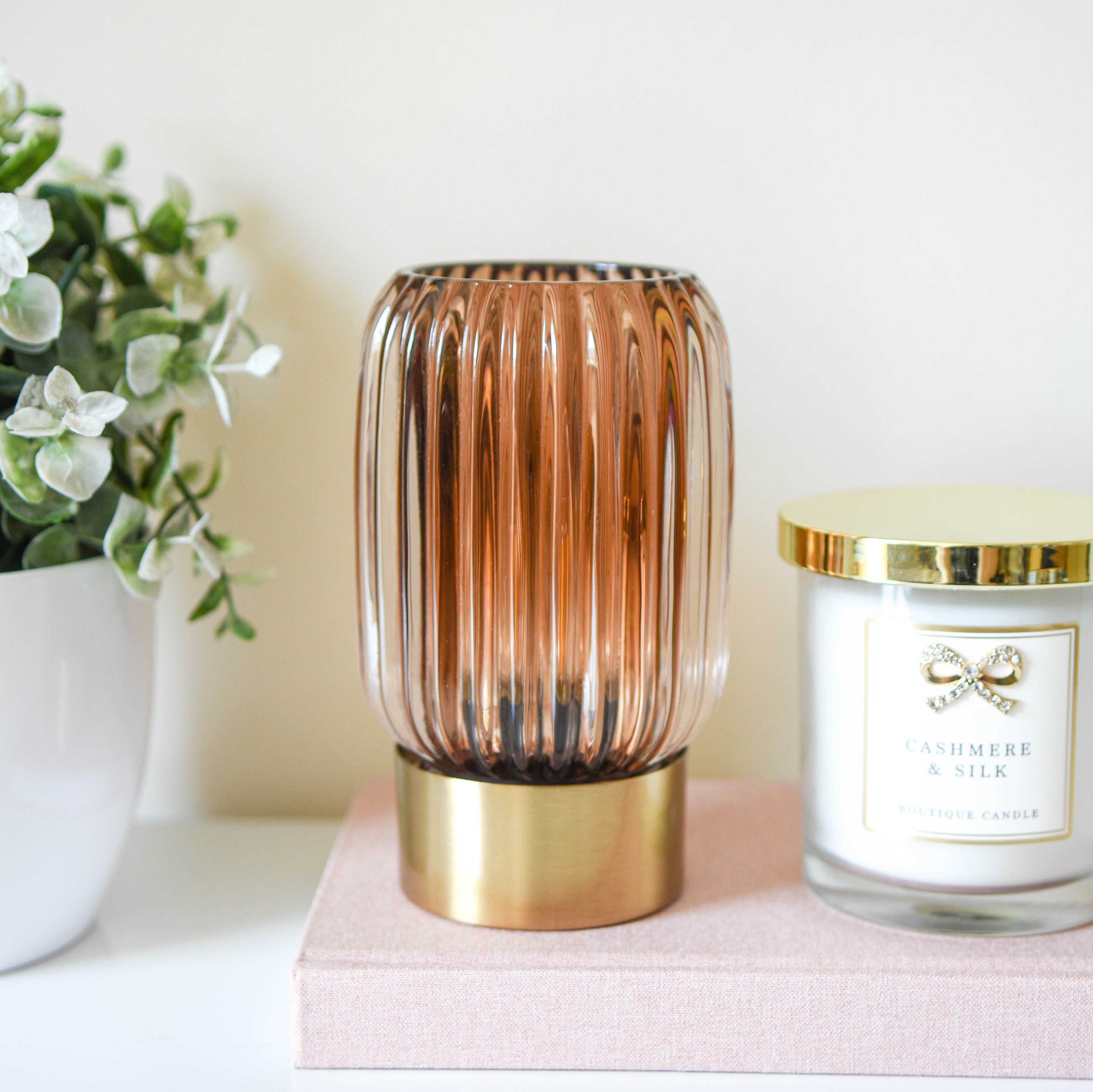 BACK JULY Luxe Bronze Lines LED Glass Lamp