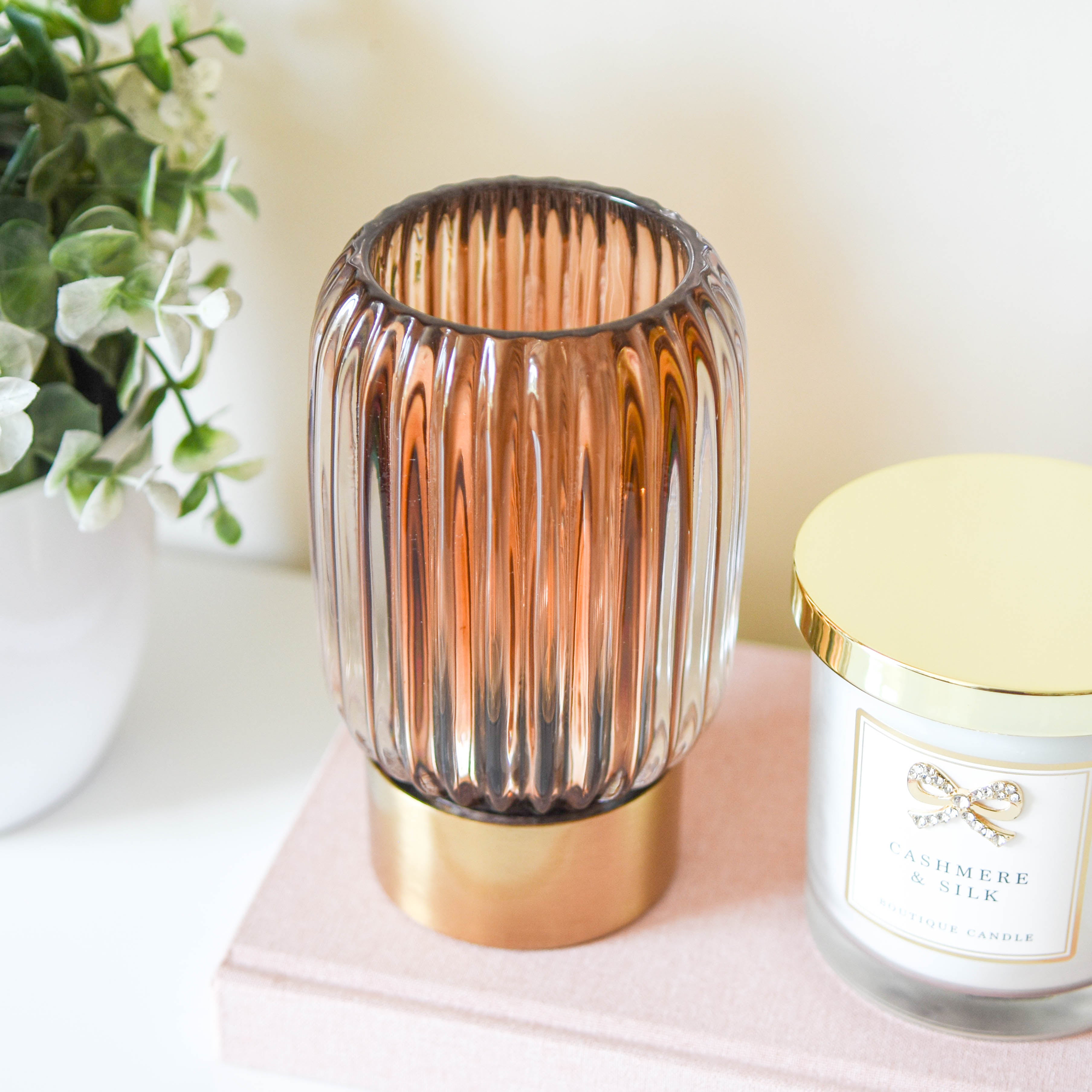 BACK JULY Luxe Bronze Lines LED Glass Lamp
