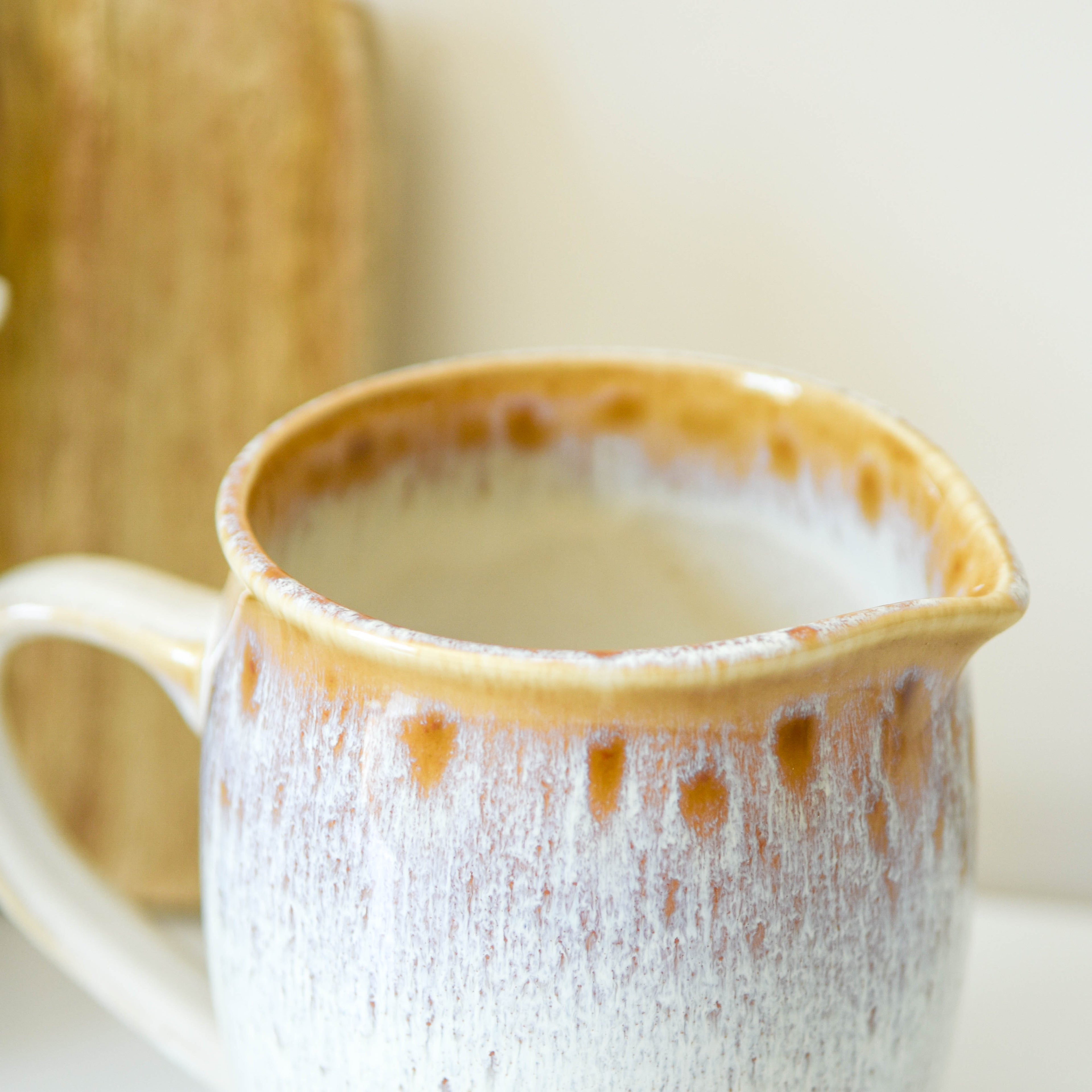 Gold & White Reactive Glaze Jug