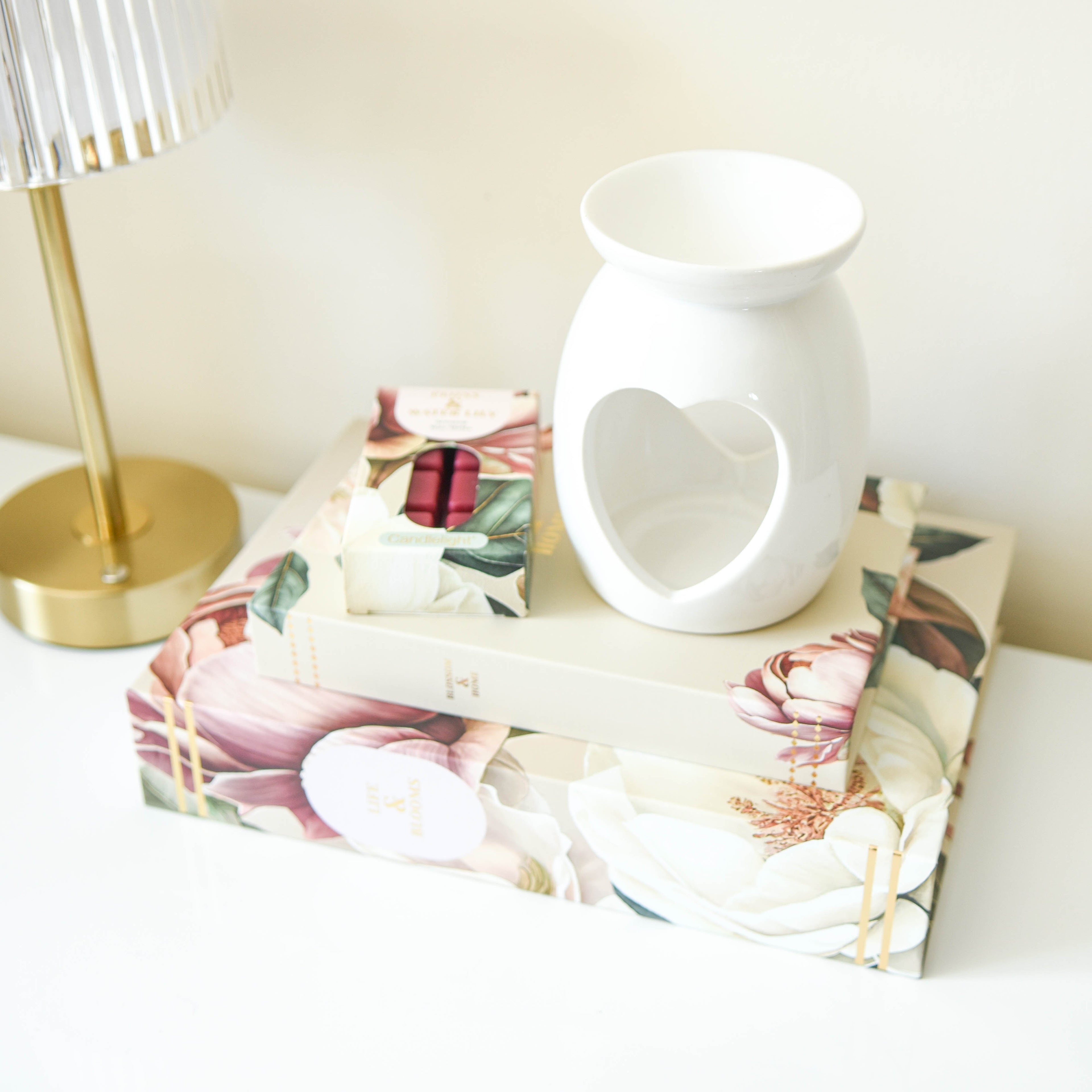 Pink Peony Faux Book Storage Boxes - Set of 2