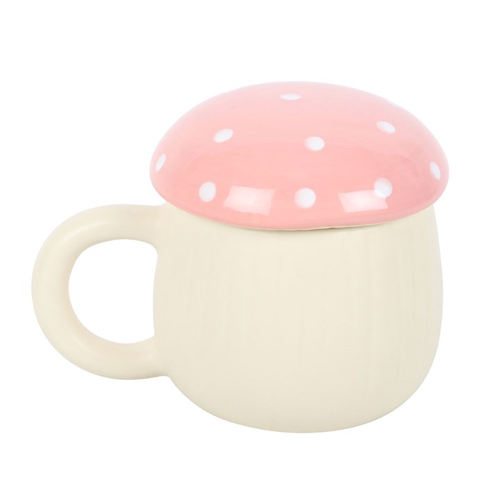 Pink Mushroom Lidded Mug