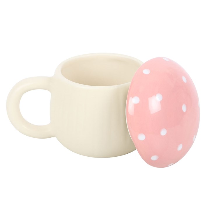 Pink Mushroom Lidded Mug
