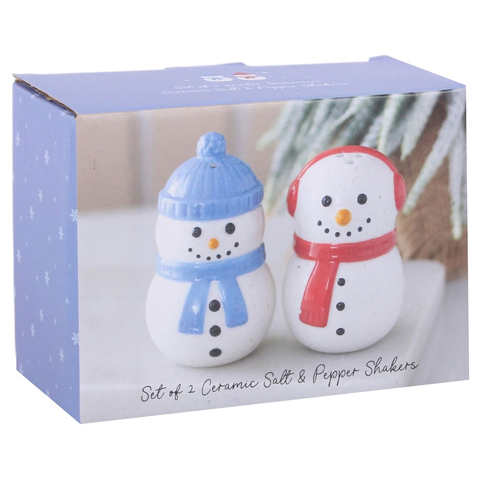 Winter Snowman Salt & Pepper Shakers