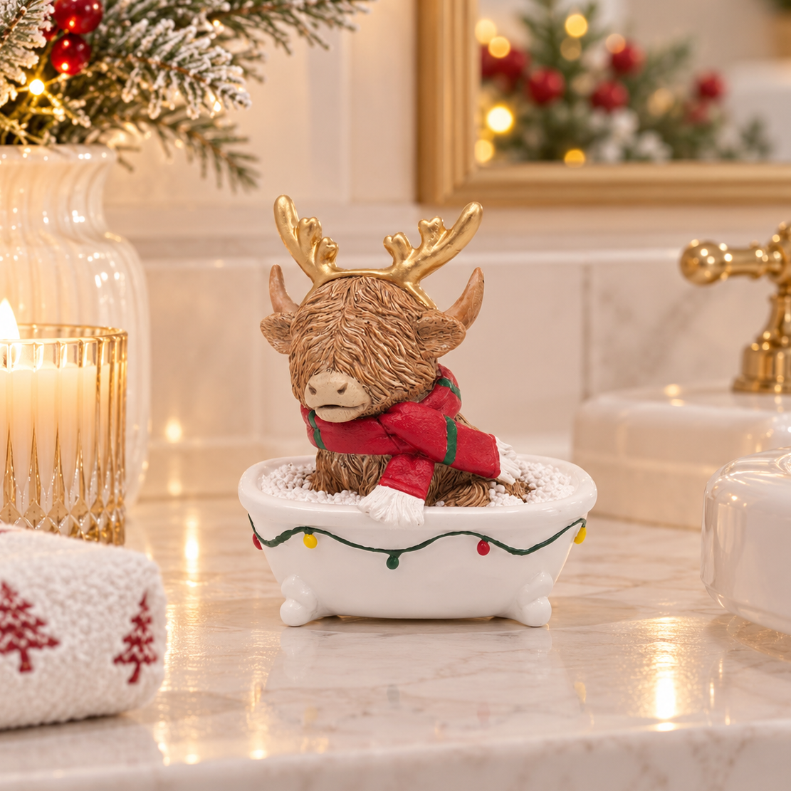 Christmas Highland Cow in Bath
