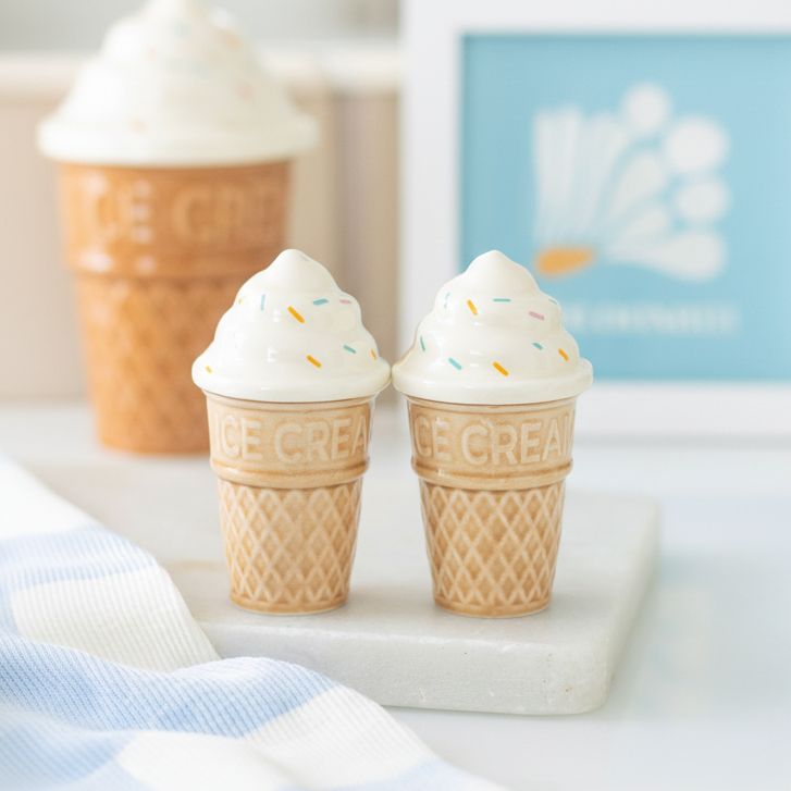 Ice Cream Cone Salt & Pepper Shakers
