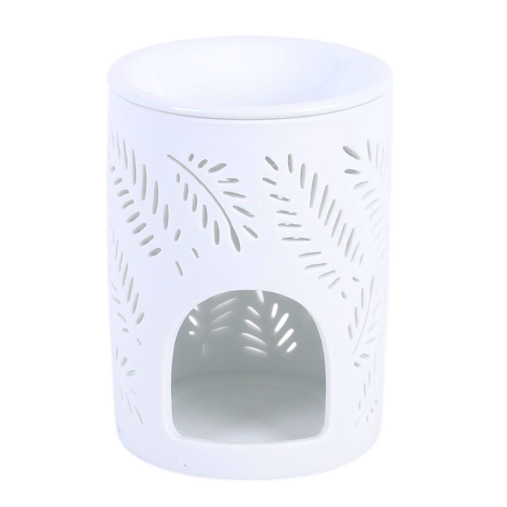 White Leafy Fern Cut Out Oil Burner & Wax Warmer