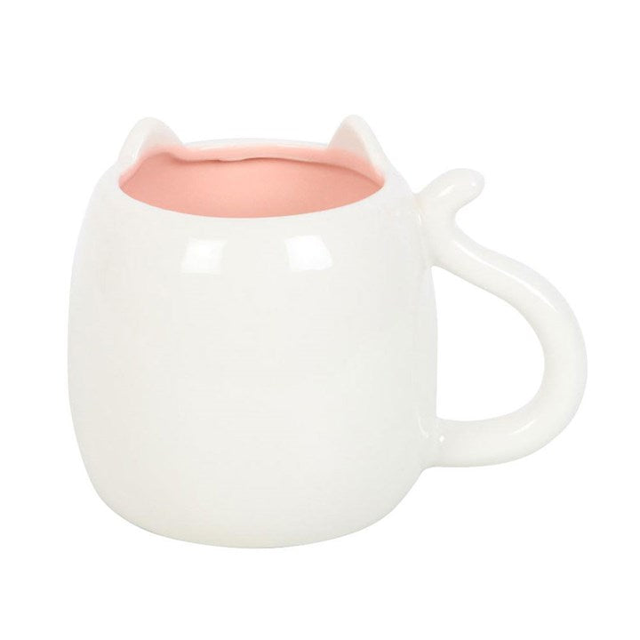 White Cat Shaped mug