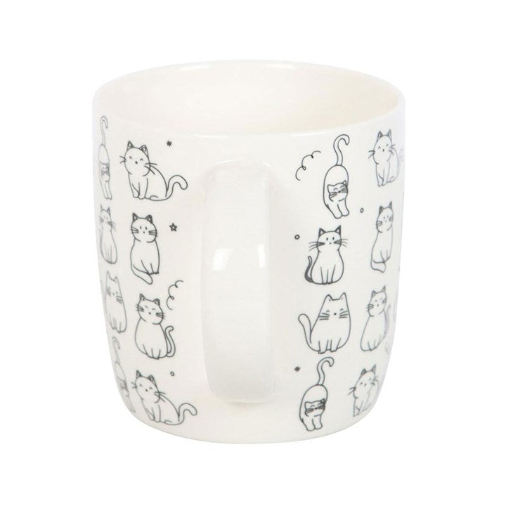 White Happy Cat Mug