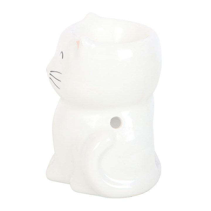 White Happy Cat Wax & Oil Warmer