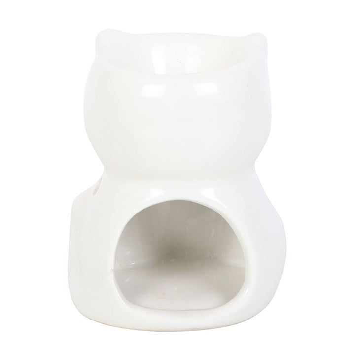 White Happy Cat Wax & Oil Warmer
