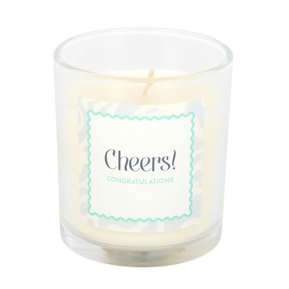 Cheers Congratulations Champagne Fizz Candle