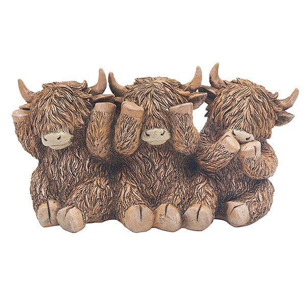 Three Wise Cows Highland Cow Trio
