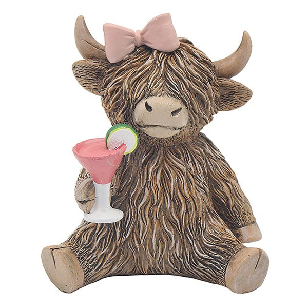 Happy Hour Happy Highland Cow Figurine
