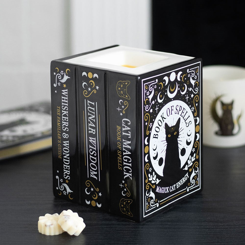 Black Cat Magick Book of Spells Oil Burner & Wax Warmer