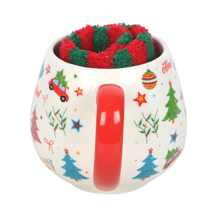Nostalgic Christmas Print Mug & Socks Set